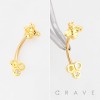 BEE AND HONEYCOMB CZ 316L SURGICAL STEEL CURVED BARBELL/EYEBROW